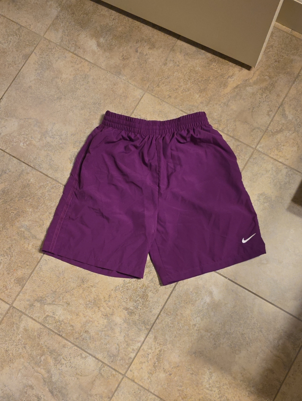 Nike Purple Training Shorts with White Swoosh Girls Youth